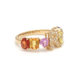 Diamond Rainbow Sapphire Ring