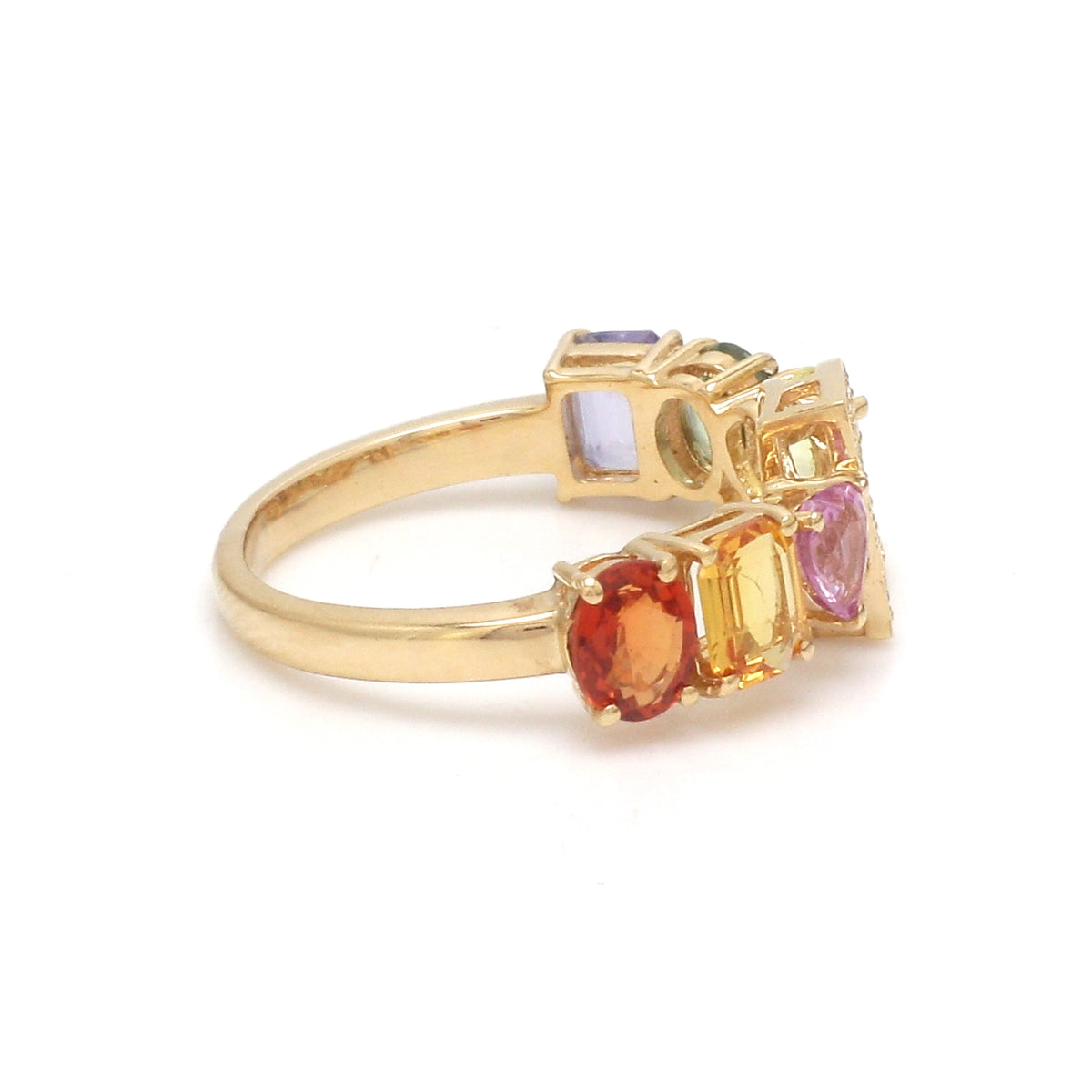 Diamond Rainbow Sapphire Ring