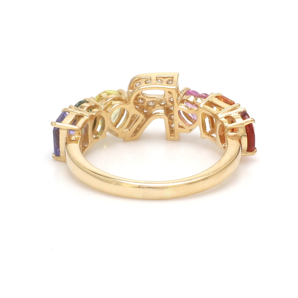 Diamond Rainbow Sapphire Ring