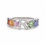 Diamond Rainbow Sapphire Ring