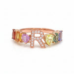Diamond Rainbow Sapphire Ring