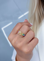 Diamond Rainbow Sapphire Ring