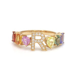 Diamond Rainbow Sapphire Ring
