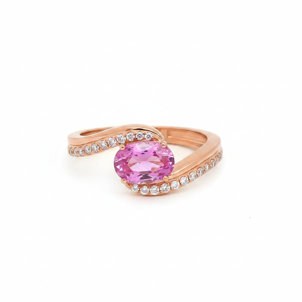 Pink Sapphire Diamond Ring
