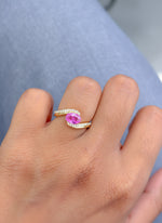 Pink Sapphire Diamond Ring