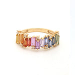 Rainbow Sapphire Diamond Ring