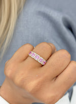 Pink Sapphire Diamond Ring