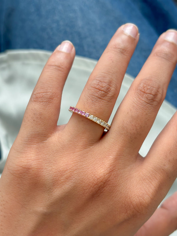 Pink Sapphire Diamond Ring