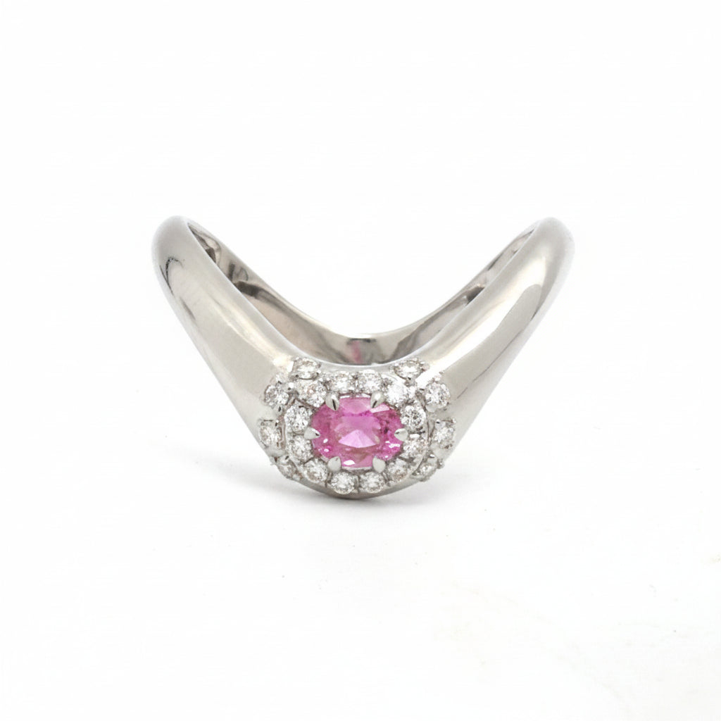 Pink Sapphire Diamond Ring