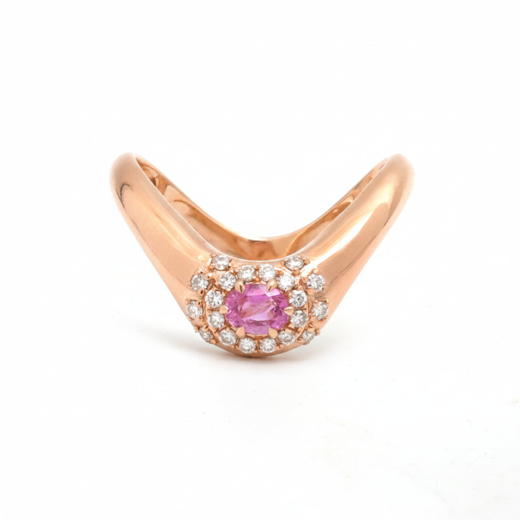 Pink Sapphire Diamond Ring