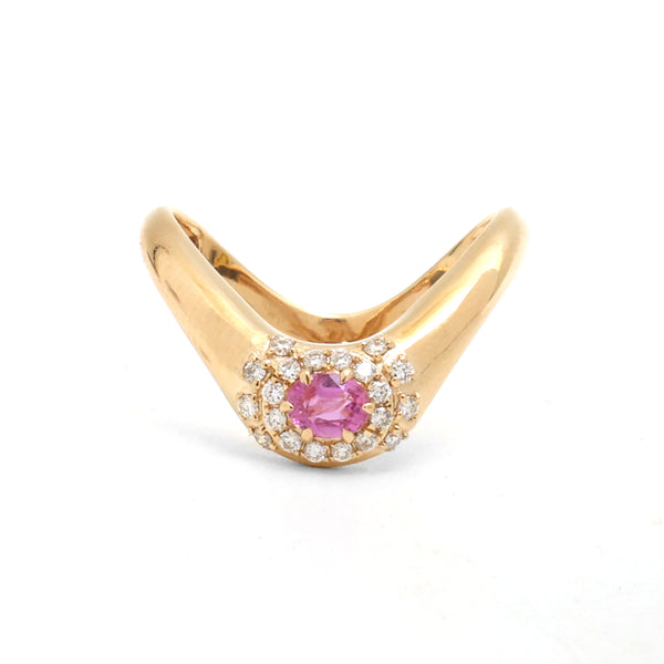 Pink Sapphire Diamond Ring
