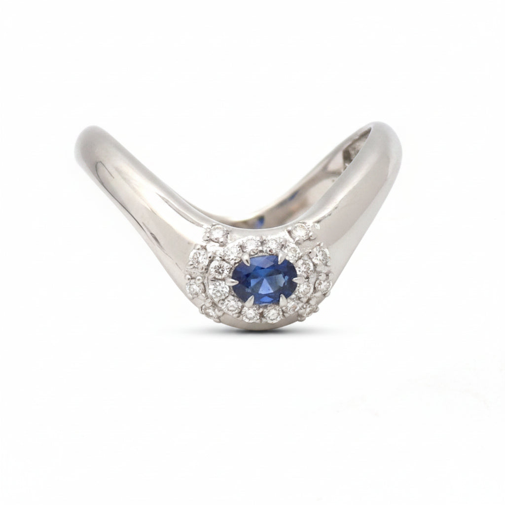 Blue Sapphire Diamond Ring