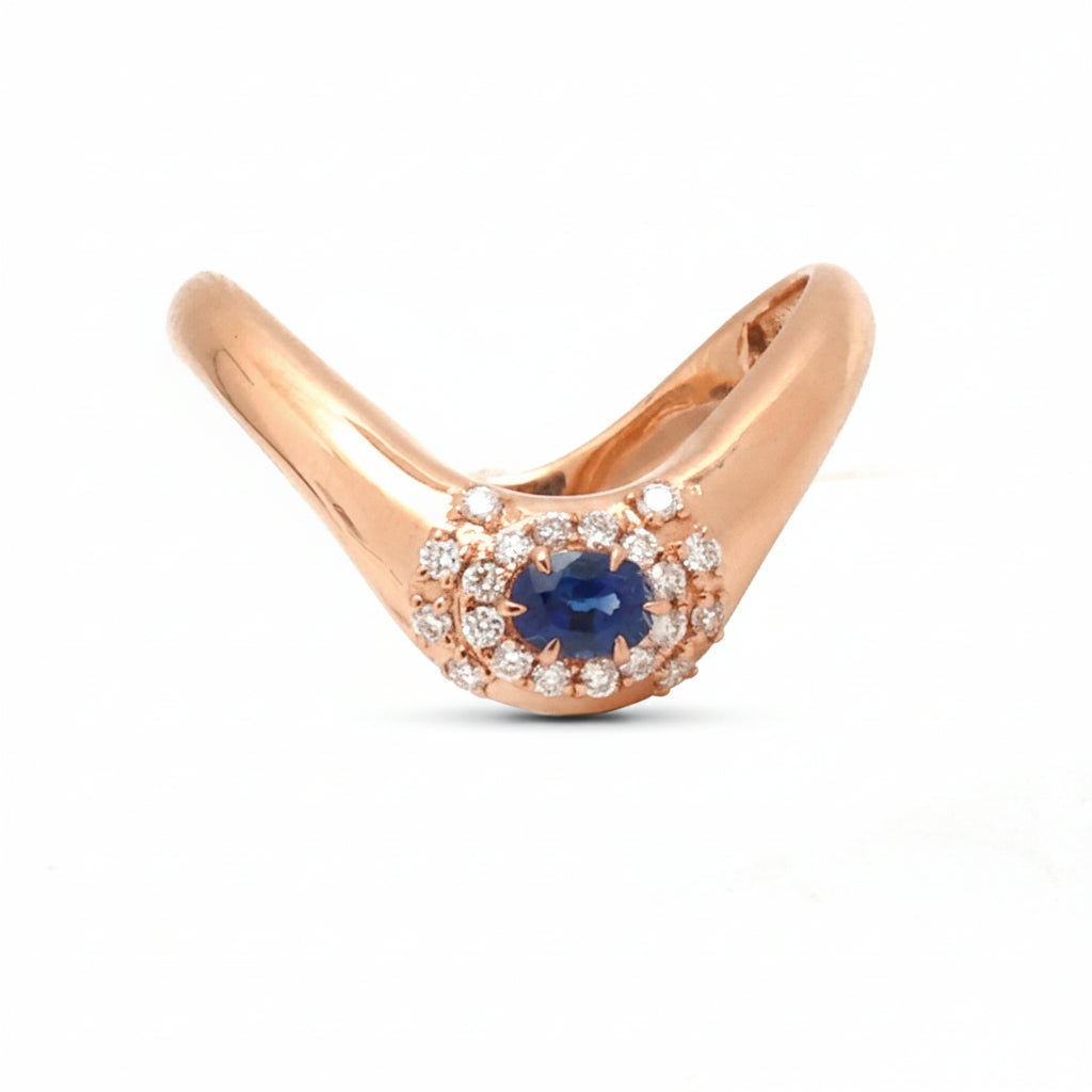 Blue Sapphire Diamond Ring
