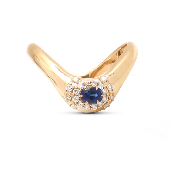 Blue Sapphire Diamond Ring
