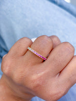 Pink Sapphire Diamond Ring