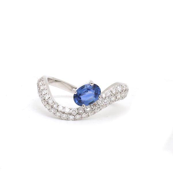 Blue Sapphire Diamond Ring