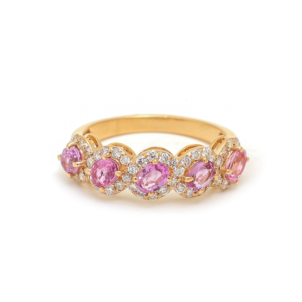 Pink Sapphire Diamond Ring