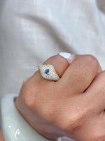 Diamond Blue Sapphire Ring