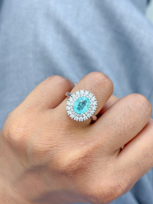 Paraiba Tourmaline Diamond Ring