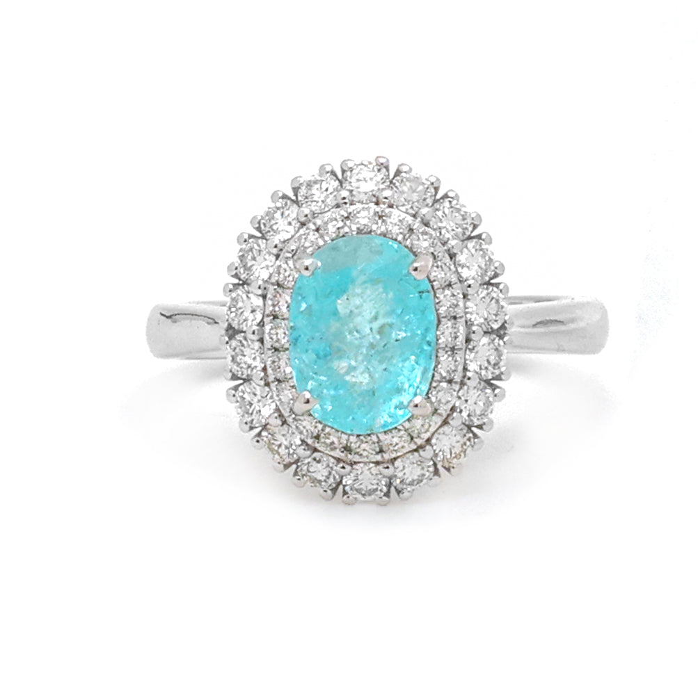 Paraiba Tourmaline Diamond Ring