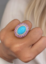 Turquoise Pink Sapphire Diamond Ring