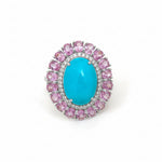 Turquoise Pink Sapphire Diamond Ring