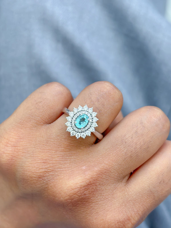 Diamond Paraiba Tourmaline Ring