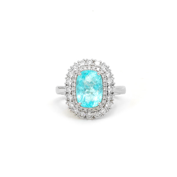 Paraiba Tourmaline Diamond Ring