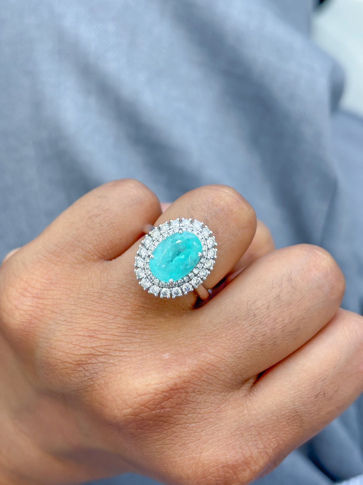Paraiba Tourmaline Diamond Ring