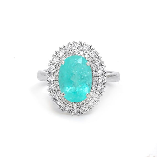 Paraiba Tourmaline Diamond Ring