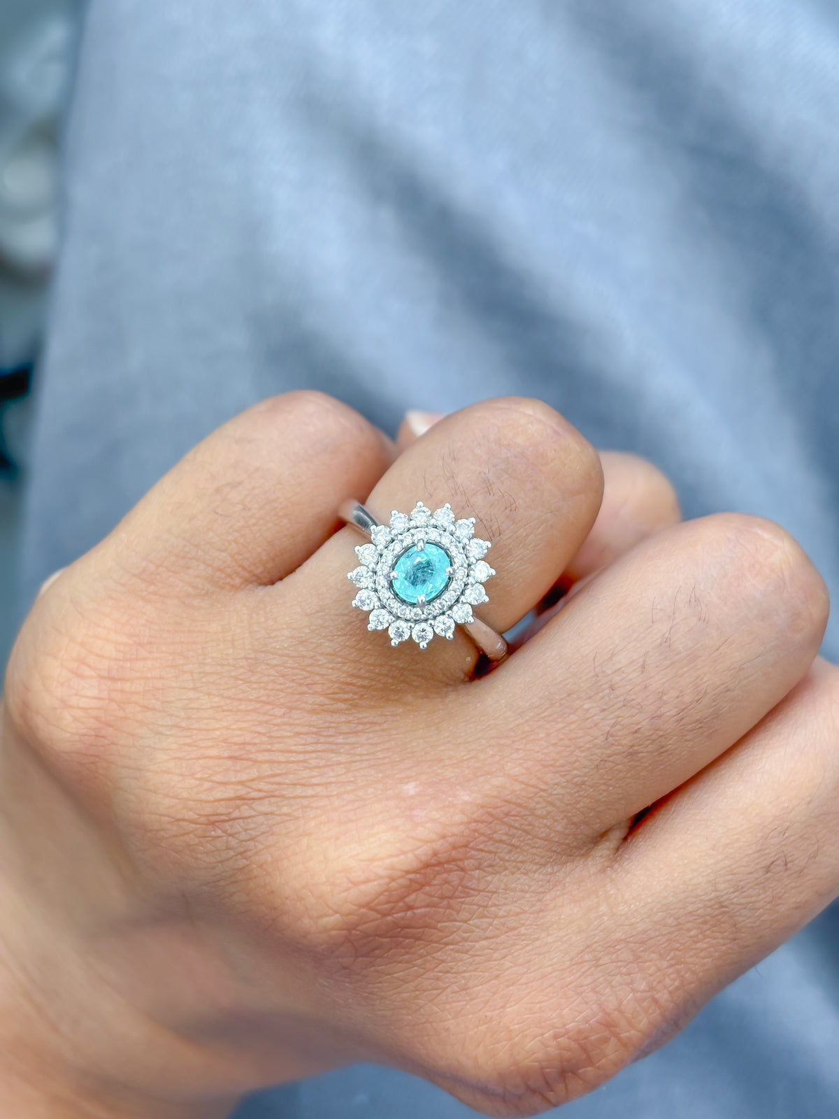 Diamond Paraiba Tourmaline Ring