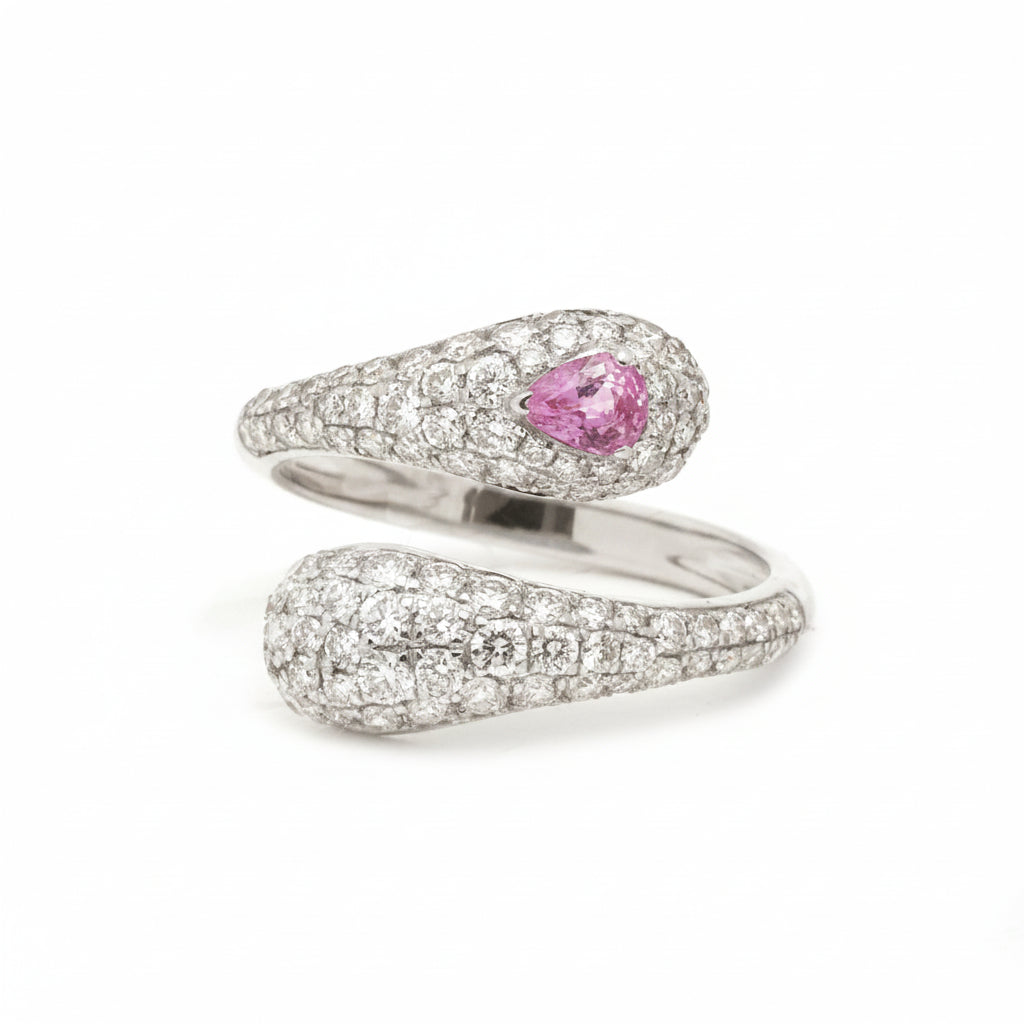 Pink Sapphire Diamond Ring