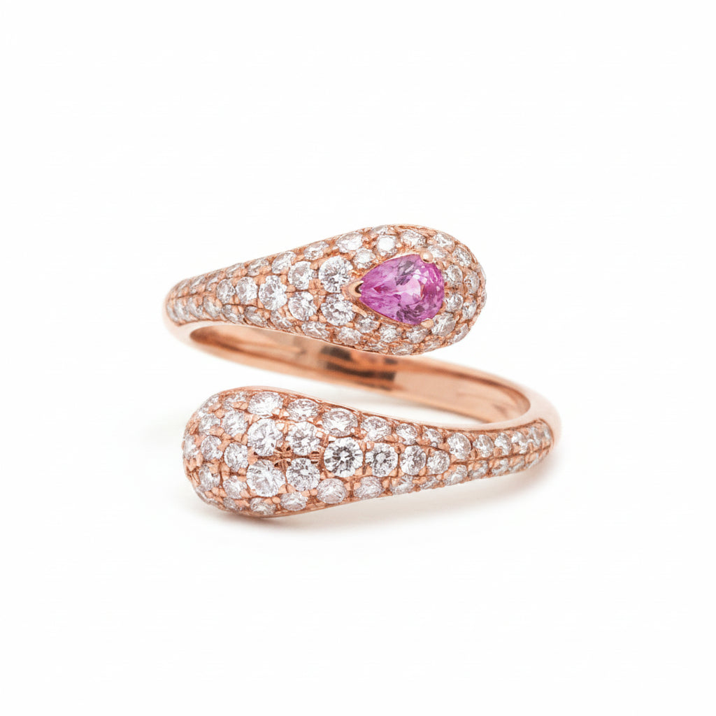Pink Sapphire Diamond Ring