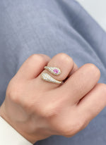 Pink Sapphire Diamond Ring