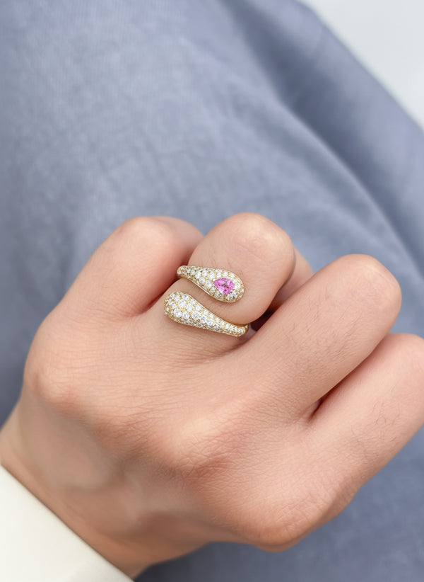 Pink Sapphire Diamond Ring