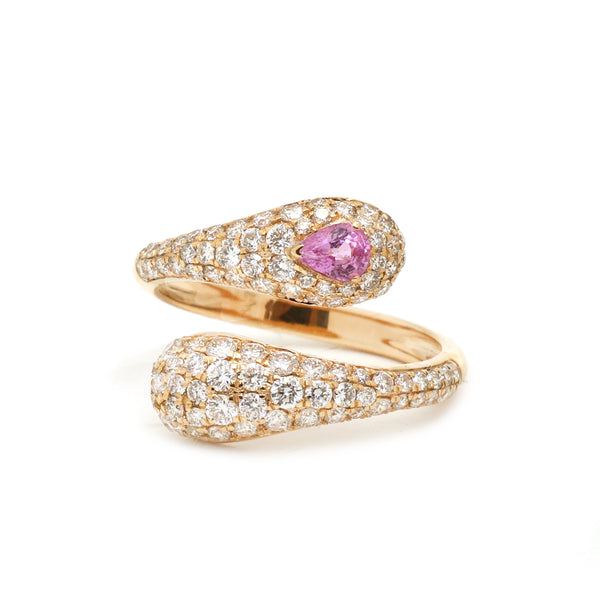 Pink Sapphire Diamond Ring