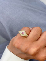 Pink Sapphire Diamond Ring