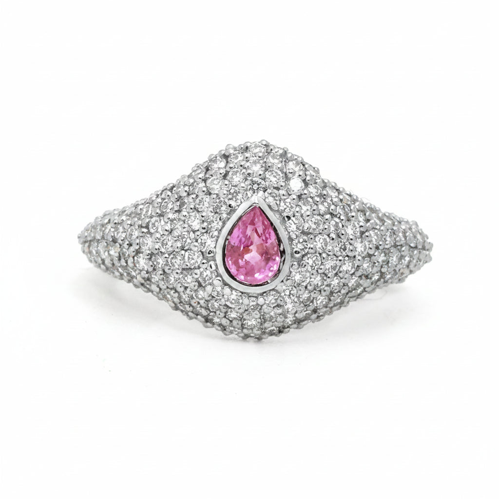 Pink Sapphire Diamond Ring