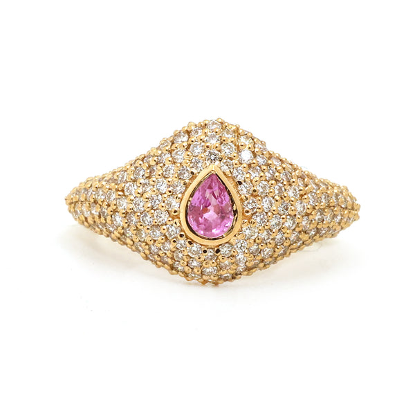 Pink Sapphire Diamond Ring