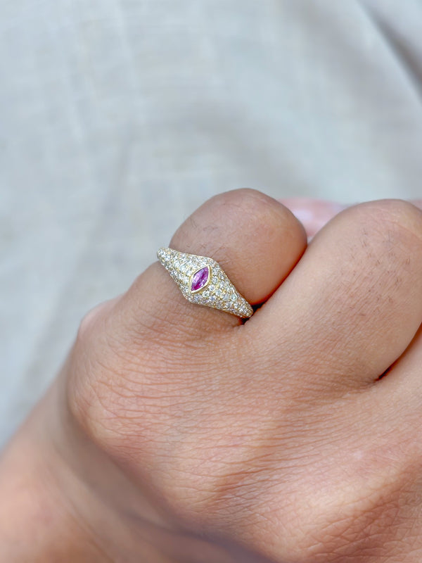 Diamond Pink Sapphire Ring