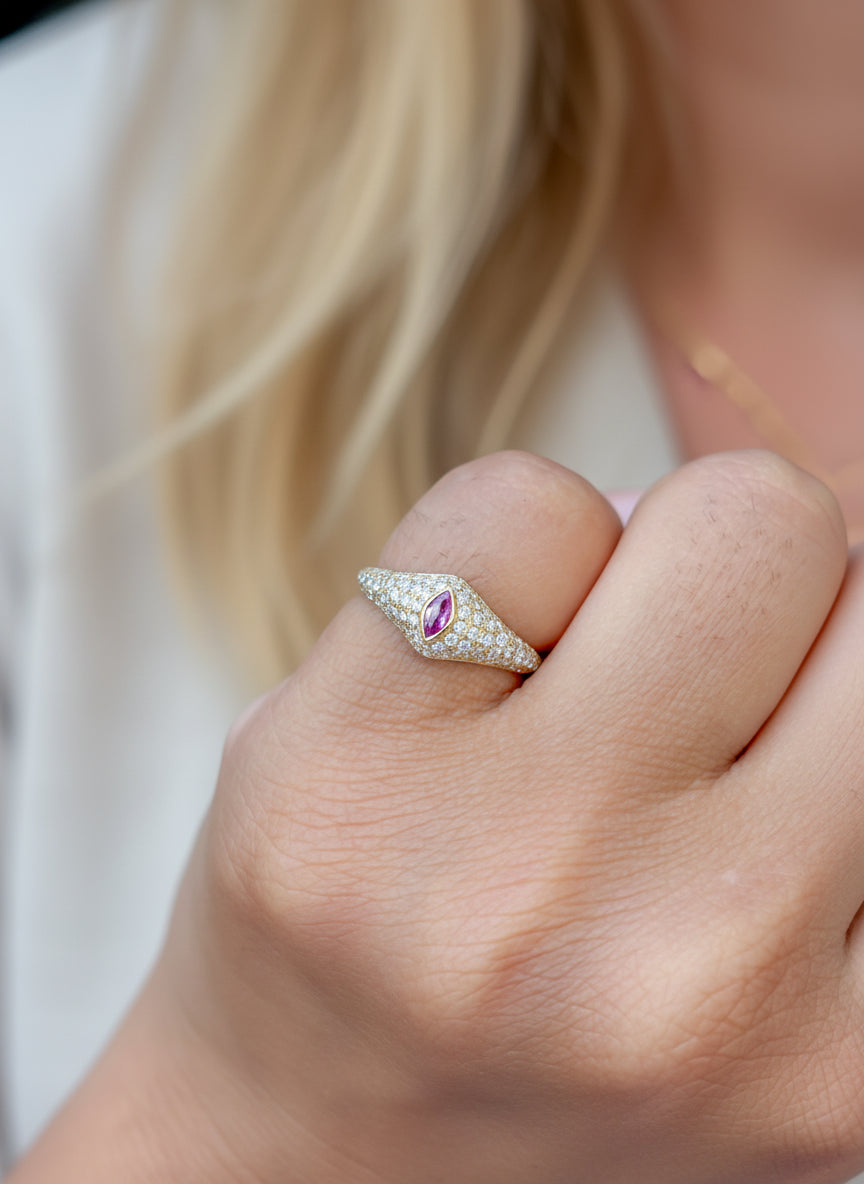Diamond Pink Sapphire Ring