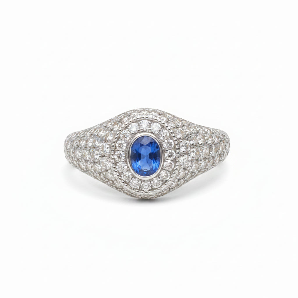 Diamond Blue Sapphire Ring