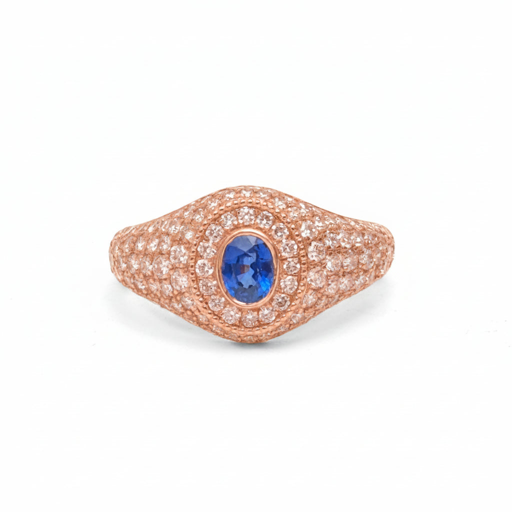Diamond Blue Sapphire Ring