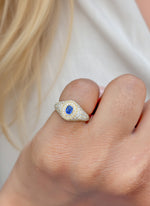 Diamond Blue Sapphire Ring