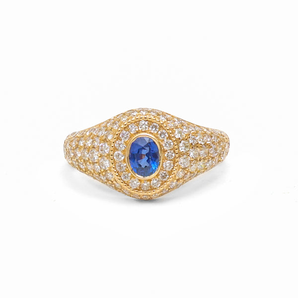 Diamond Blue Sapphire Ring