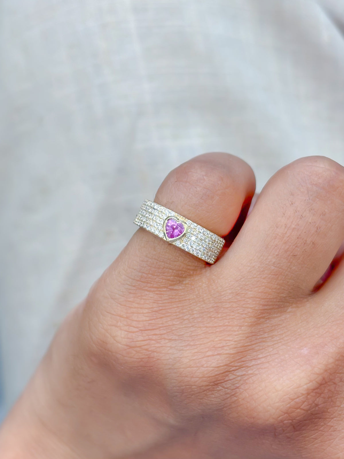 Diamond Pink Sapphire Ring