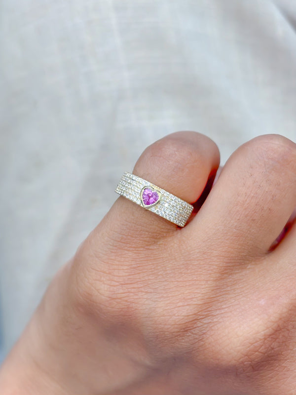 Diamond Pink Sapphire Ring