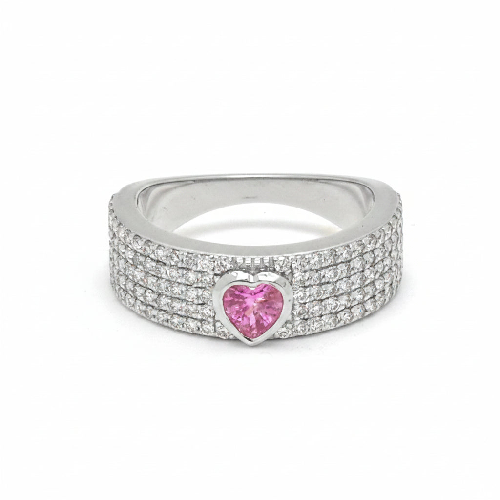 Diamond Pink Sapphire Ring