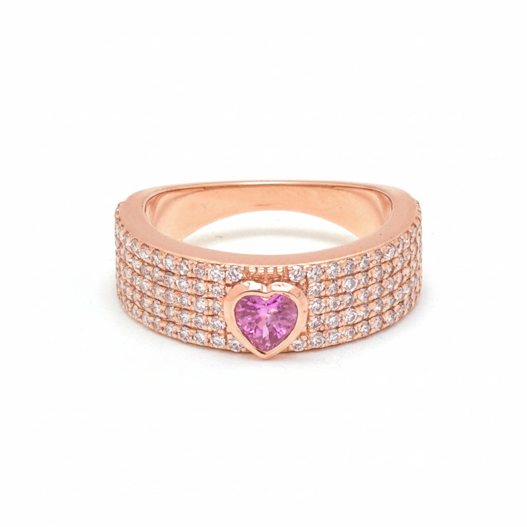 Diamond Pink Sapphire Ring
