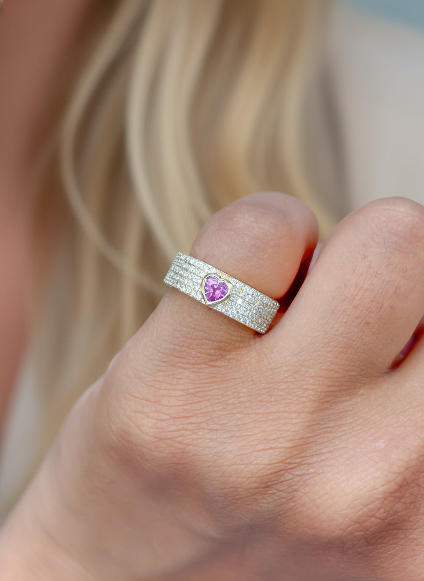 Diamond Pink Sapphire Ring